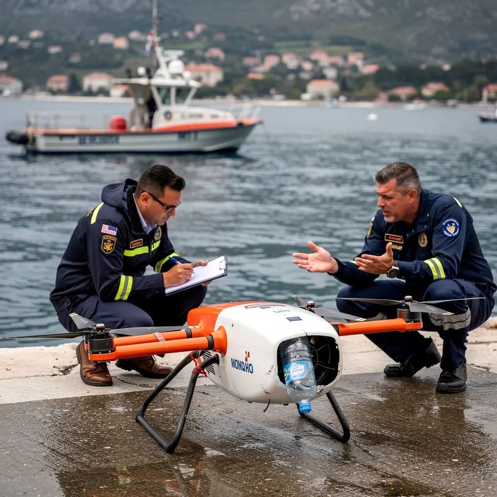 Spasilački dron od 16.000 evra u tivtu oboren flašom vode, garancija poništena